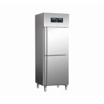Industri Køle-fryseskab i rustfrit stål - 2 x 129 liter - B 68 x D 85 x H 201 cm