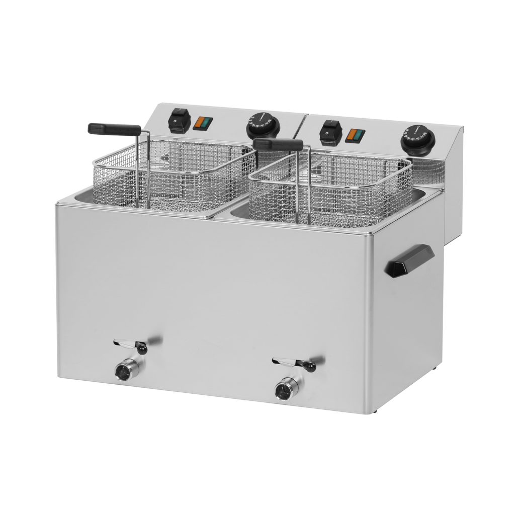 Elektrisk dobbelt frituregryde med håndtag 2x 7-8 liter 400 V