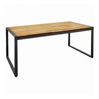 Industrials Banks RECTANGULAR STEEL AND ACACIA WOOD INDUSTRIAL TABLE 90X180 CM