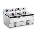 Frituregryde 2x 16 Liter – med Afløbshaner & Kuldezone - 12 kW - 400 V