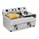 Dobbelt Frituregryde 2x 10 Liter - med afløbshane - 6 kW - 230 V