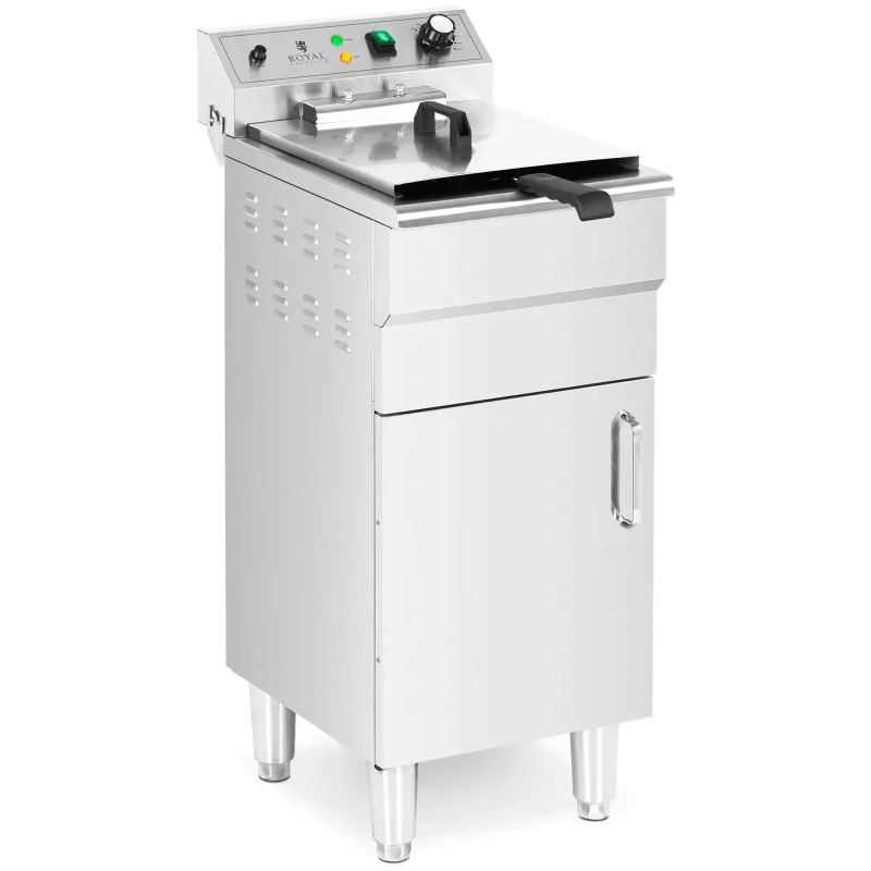 Frituregryde 16 Liter – med Underskab, Afløbshane & Kuldezone - 5 kW - 400 V