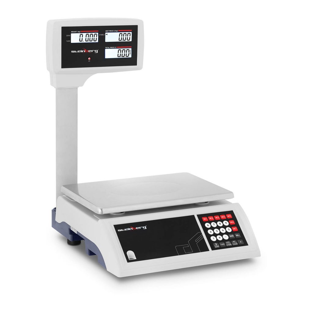 Butiksvægt - 30 kg / 5 g - LCD på stang