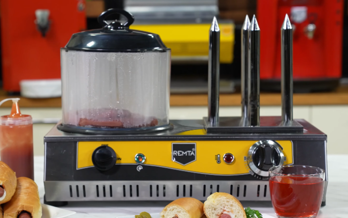 Pølsevarmer Hotdog maskine – 4 varmespyd 7
