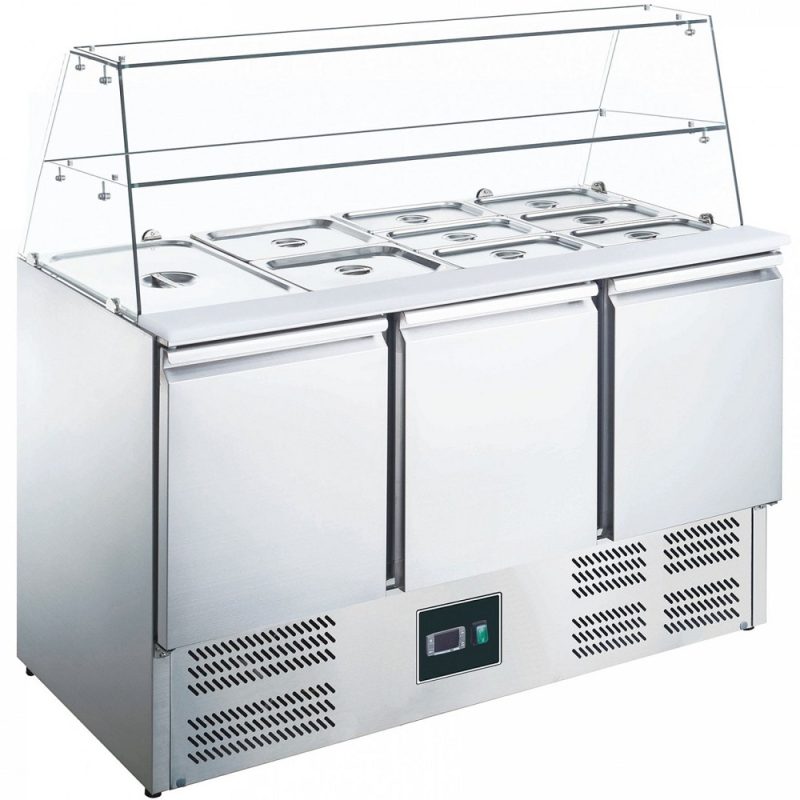 Saladette med glasplade 297 liter