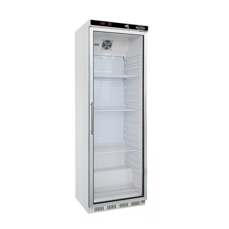 Industrikøleskab med glas dør - aluminium 230 V