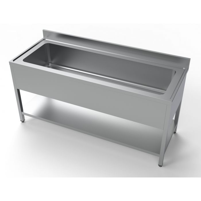 Stålbord med vask - til gryder og potter - 1800 mm