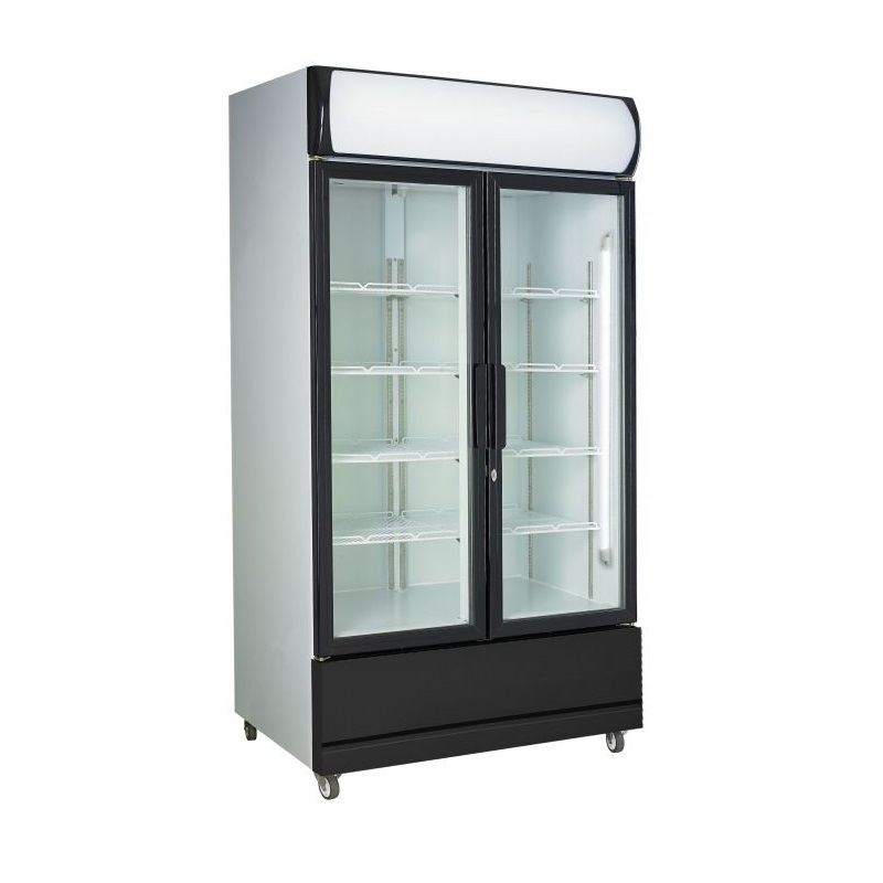 Display køleskab med 2 glas døre - 670 liter