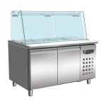 Saladette - med glas med 2 låger - 428 liter