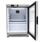 Display Køleskab med glasdør | rustfrit stål - 200L - Gastro Inventar Display Køleskab med glasdør | rustfrit stål - 200L