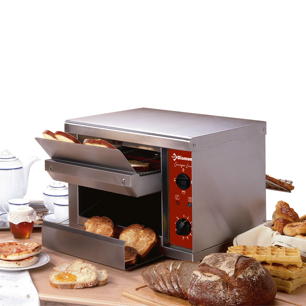 Automatisk Gennemløbstoaster (540 stk/time) - Quartz & Dobbelt Udkast - Gastro Inventar Automatisk Gennemløbstoaster (540 stk/time) - Quartz & Dobbelt Udkast