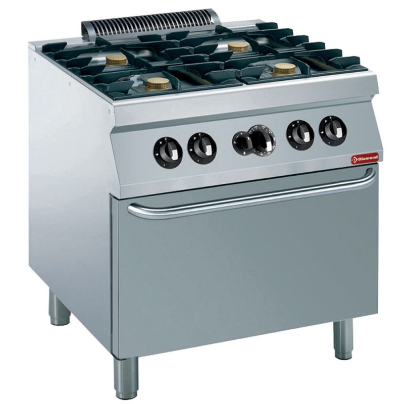 Komfur med gasovn - 5,5 kW - GN 2/1