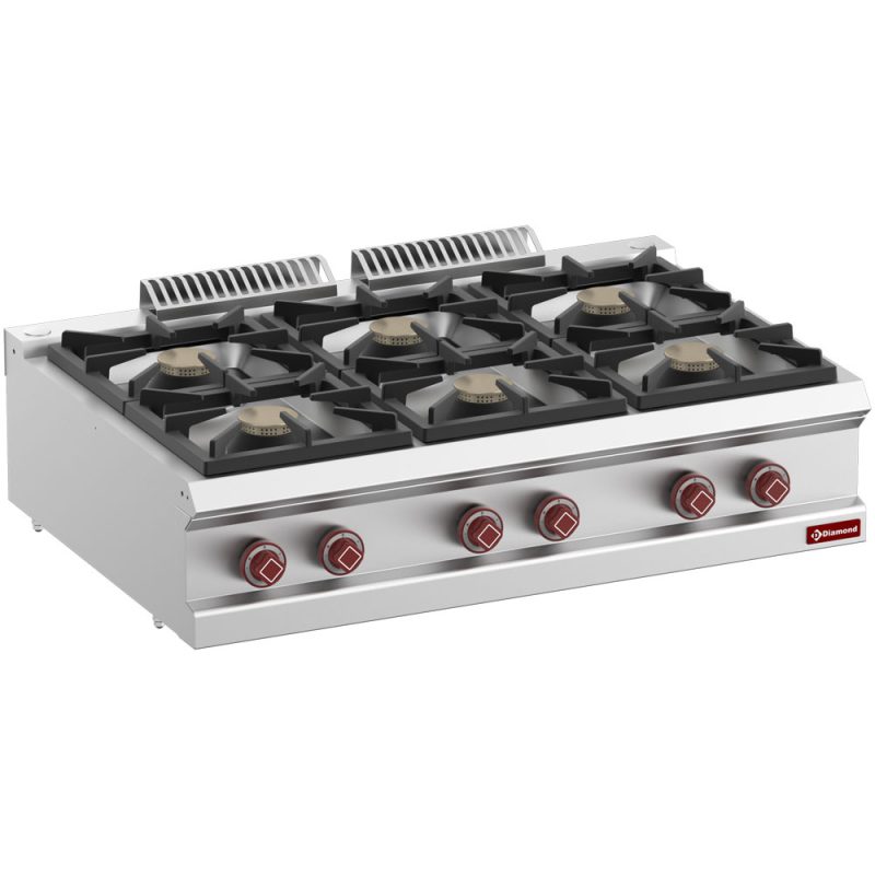 Gaskomfur med 6 Blus (Bordmodel) – B1100 x D700 x H250/320 mm