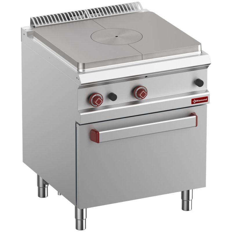 Gas-glødeplade (Coup de Feu) – Gasovn GN 2/1 - B700 x D700 x H850/920 mm