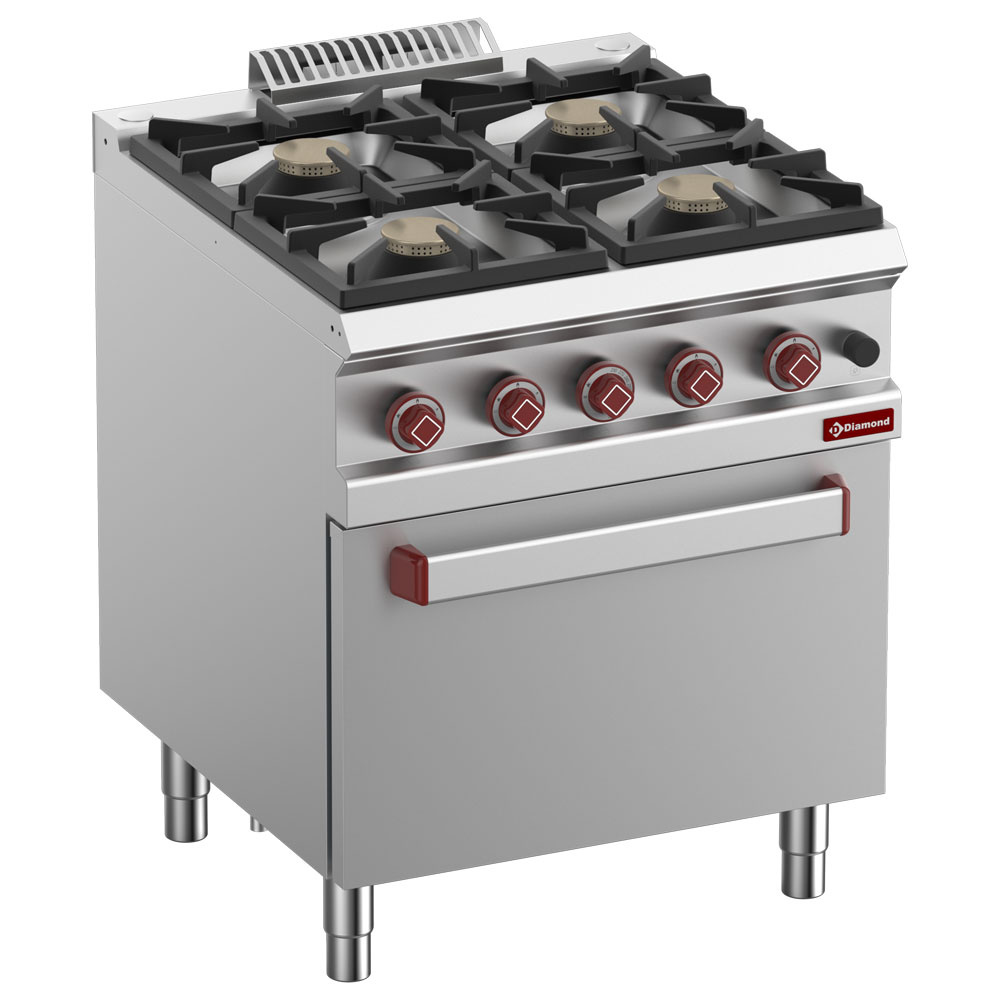 Gaskomfur 4 blus – (4x 7 kW ) - Gasovn GN 2/1 - B700 x D700 x H850/920 mm - Gastro Inventar Gaskomfur 4 blus – (4x 7 kW ) - Gasovn GN 2/1 - B700 x D700 x H850/920 mm