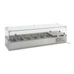 Køleopsats / Kantinekøler GN 1/3 x6 – Rustfrit Stål - B1500 x D395 x H440 mm - Gastro Inventar Køleopsats / Kantinekøler GN 1/3 x6 – Rustfrit Stål - B1500 x D395 x H440 mm