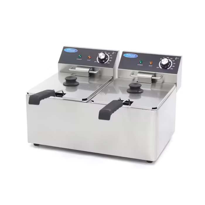 Dobbelt Elektrisk Frituregryde 2 x 8 L - 2x 3250 W - 230 V - Gastro Inventar Dobbelt Elektrisk Frituregryde 2 x 8 L - 2x 3250 W - 230 V