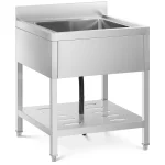 Køkkenvask i rustfrit stål - Med underhylde - B 700 x D 700 x H 950 mm