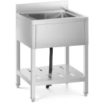 Køkkenvask i rustfrit stål - med underhylde - B 600 x D 600 x H 950 mm