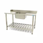 Opvaskebord til opvaskemaskine med vask - 1600 x 750 mm - højre - Gastro Inventar Opvaskebord til opvaskemaskine med vask - 1600 x 750 mm - højre