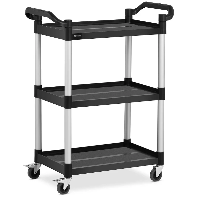 Serveringsvogn - 3 bordplader - sort