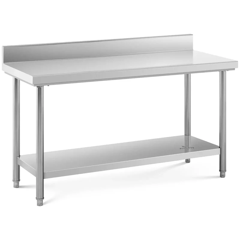Stålbord - 150 x 60 cm - 159 kg - bagkant