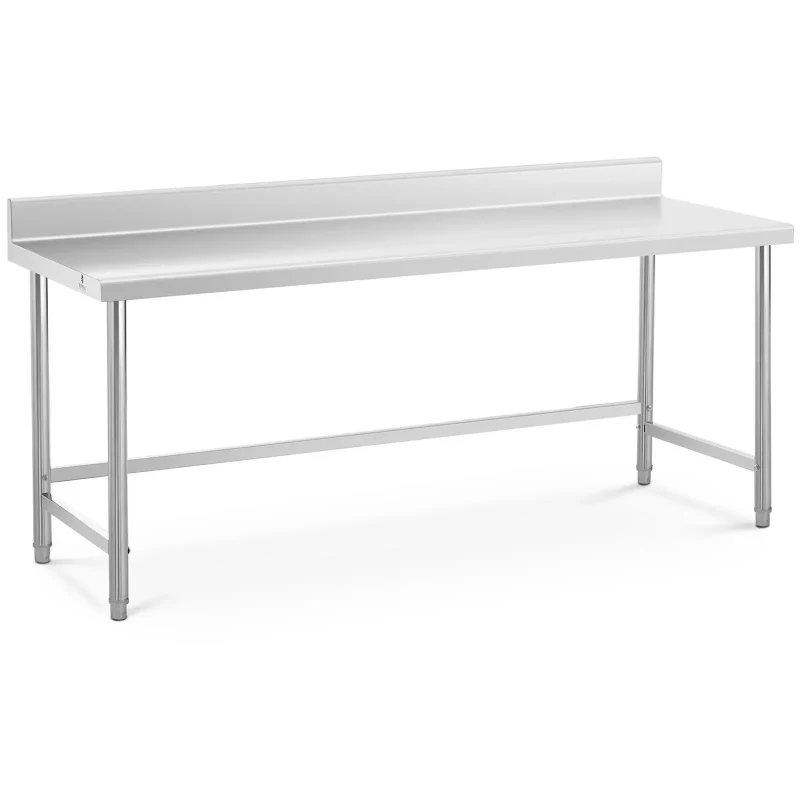 Stålbord - 200 x 70 cm - 95 kg - med bagkant - Royal Catering