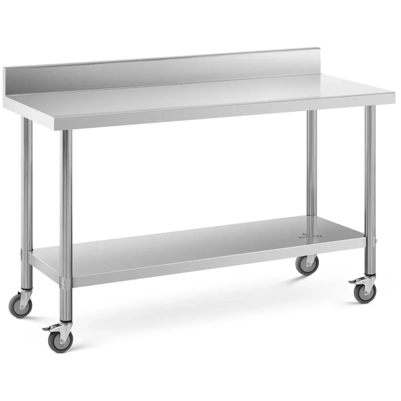 Stål-rullebord med bagkant - 60 x 150 cm - 160 kg