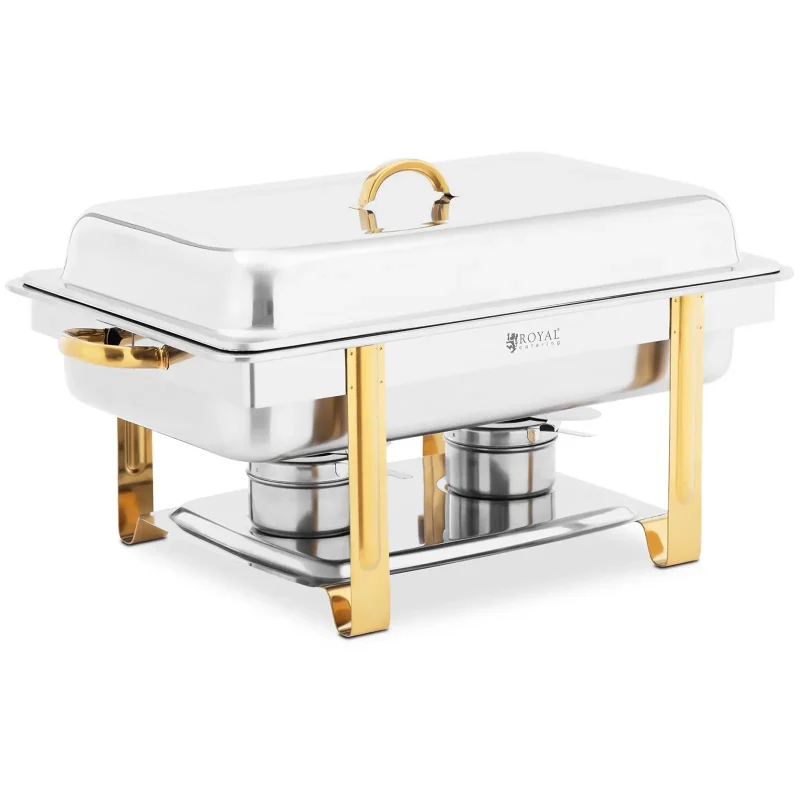 Chafing dish - GN 1/1 - guldfarvet - 9 l - 2 brændere