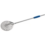 Pizzaspade med huller - 20 cm i diameter - skaft: 75 cm - rustfrit stål