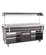 Kølebuffet GN 5/1 - Mahogni Finish & LED-lys (190 cm)