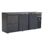 Stor Sort Bar-Køler med 2 Døre & 2 Skuffer - 537 L Kapacitet - B2002 x D513 x H860 mm - Gastro Inventar Stor Sort Bar-Køler med 2 Døre & 2 Skuffer - 537 L Kapacitet - B2002 x D513 x H860 mm