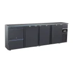 Sort Bar-Køler med 3 Døre & 2 Skuffer - 698L Kapacitet - B2542 x D513 x H860 mm