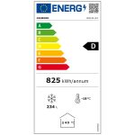002_LABEL_GVL31-G3-big - Gastro Inventar EU energy label showing class D for Diamond model GVL31-G3; annual energy use 825 kWh, 234 L capacity, -18°C, house icon indicating storage conditions.
