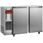 Barkølebord 375 liter - med 2 låger - rustfrit stål - B1455 x D565 x H890 mm