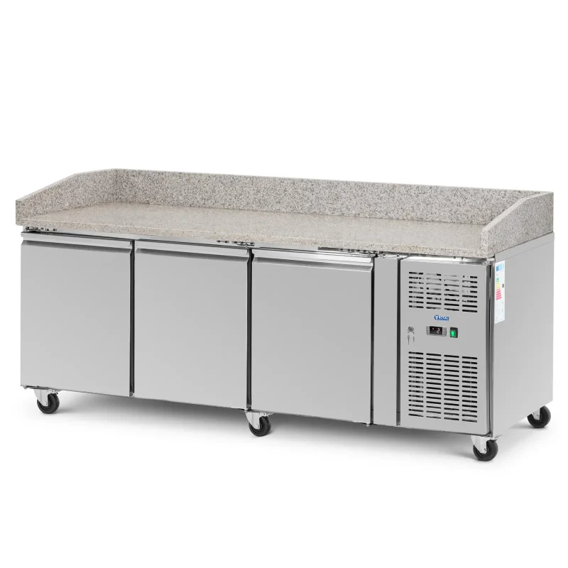Kølebord med hjul - 560 l - 3 køleskabe