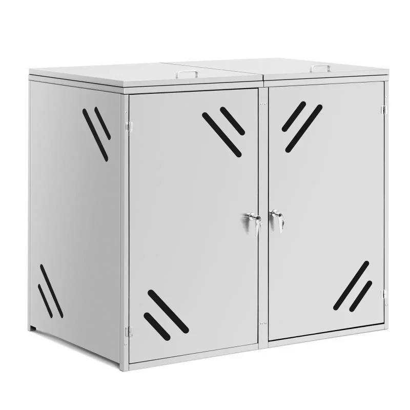 Skraldespandsskjuler - 2 x 240 l - med luftsprækker
