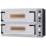 Dobbelt el pizzaovn 10 kW – 2x 2 pizzaer Ø 350 mm - 2x 820 x 410 x 140 mm