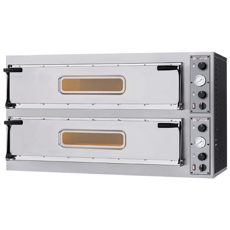 Dobbelt el pizzaovn 12 kW – 2x 3 pizzaer Ø 350 mm - 2x 1080 x 410 x 140 mm