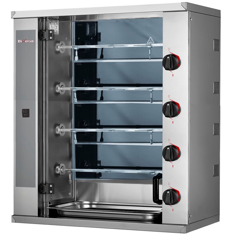 Diamond vitrokeramik el kyllingegrill 4 spytter 8,8 kW - 800 x 400 x 915 mm