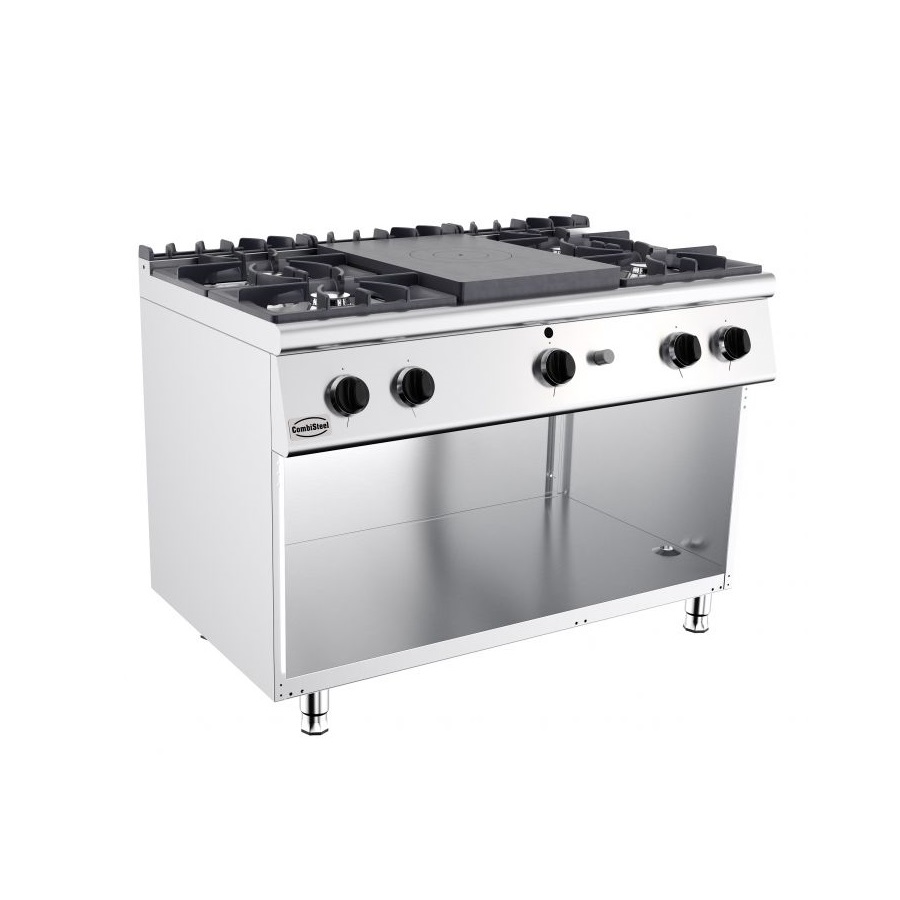 Industri Gaskomfur med Solid Top (4x 6,5 kW & 1x 6,5 kW) - Gulvmodel - B1200 x D700 x H900 mm - Gastro Inventar Industri Gaskomfur med Solid Top (4x 6,5 kW & 1x 6,5 kW) - Gulvmodel - B1200 x D700 x H900 mm