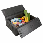 Termoboks - Flatbox – 33 L – sort/grøn - 600 x 400 x 230 mm - Gastro Inventar Termoboks - Flatbox – 33 L – sort/grøn - 600 x 400 x 230 mm