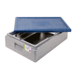 Termokasse GN 1/1 – 21 L – grå/blå - 600 x 400 x 180 mm - Gastro Inventar Termokasse GN 1/1 – 21 L – grå/blå - 600 x 400 x 180 mm