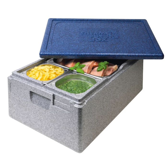 Termokasse GN 1/1 – 39 L – grå/blå - 600 x 400 x 280 mm