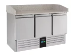Professionelt Pizzabord 3 Dørs Ventileret Køl - B1400 - D700 - H1020 mm