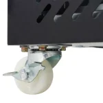 7455-1930-7-1-6a10265b54b3c - Gastro Inventar Swivel caster wheel with white polyurethane wheel attached to a metal frame.