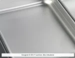Stainless steel GN 1/1 gastronorm tray for professional kitchens (not included).