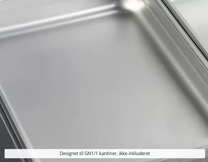 Stainless steel GN 1/1 gastronorm tray for professional kitchens (not included).